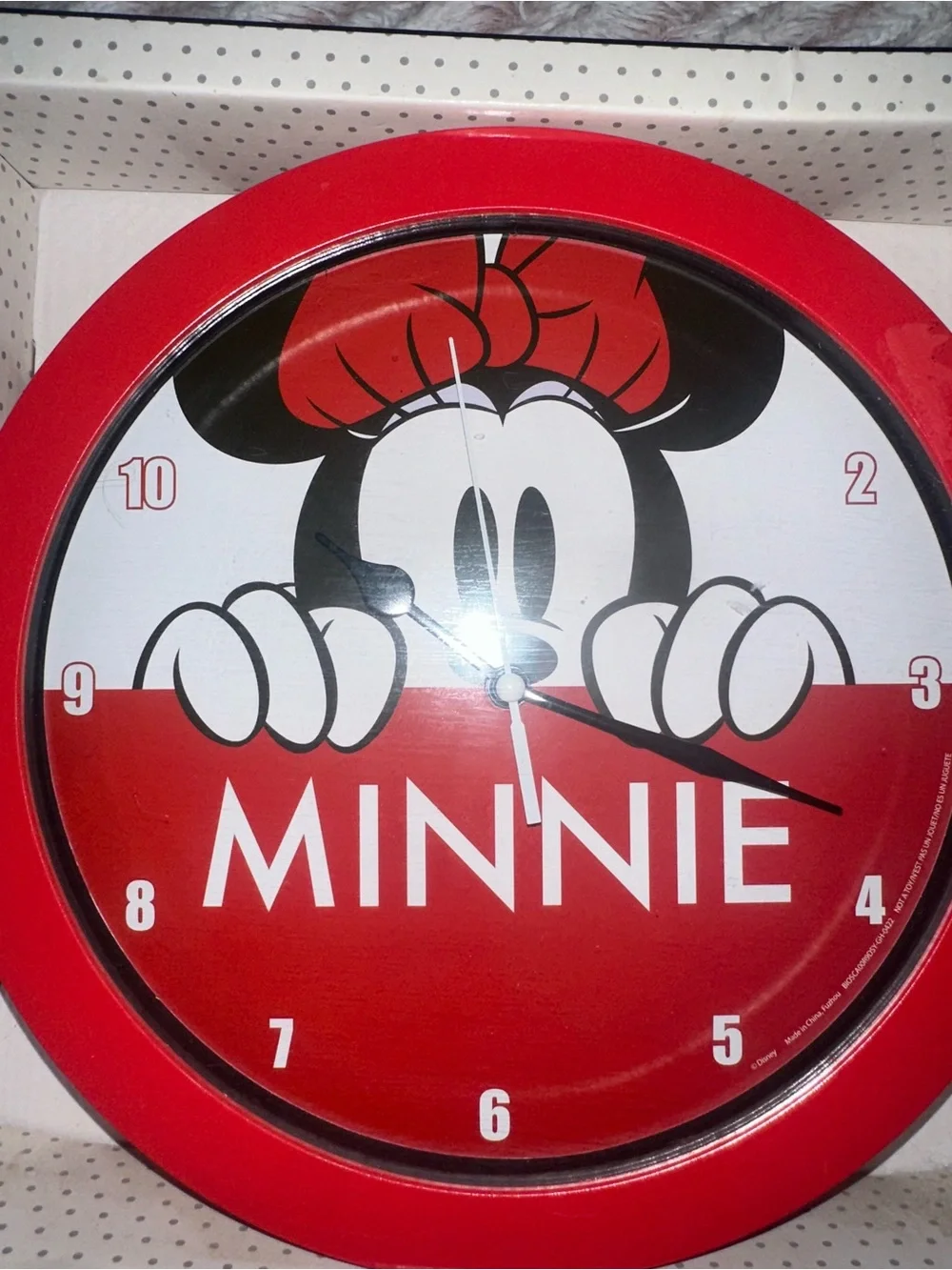 Disney Minnie Mouse Red and Black Wall Clock